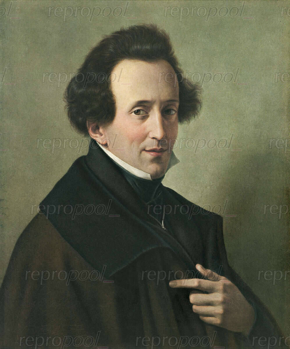 Felix Mendelssohn Bartholdy; Gemälde von Hans Wilhelm von Schadow (1835)