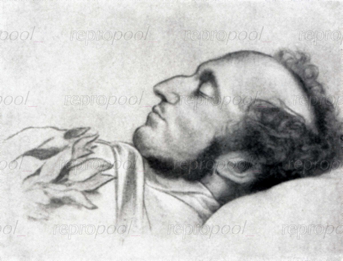 Felix Mendelssohn Bartholdy; Zeichnung von Julius Hübner (1847)