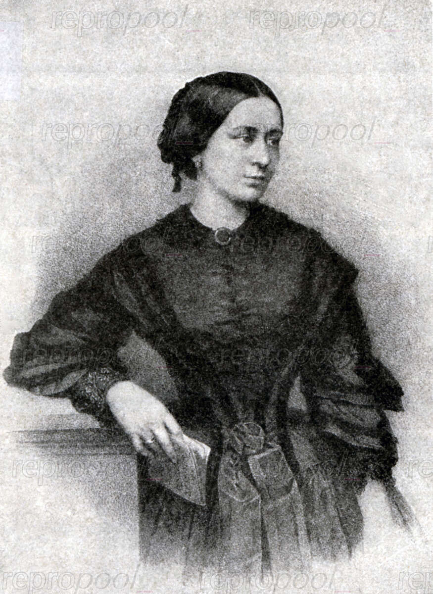 Clara Schumann, geb. Wieck; Stahlstich von Franz Hanfstaengl (1857)