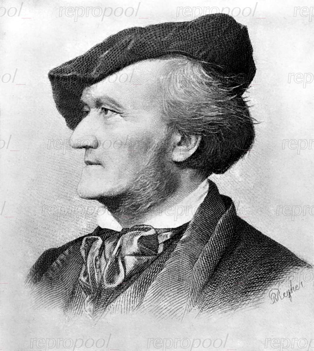 Richard Wagner; Lithografie von Heinrich Ruland (vor 1900)