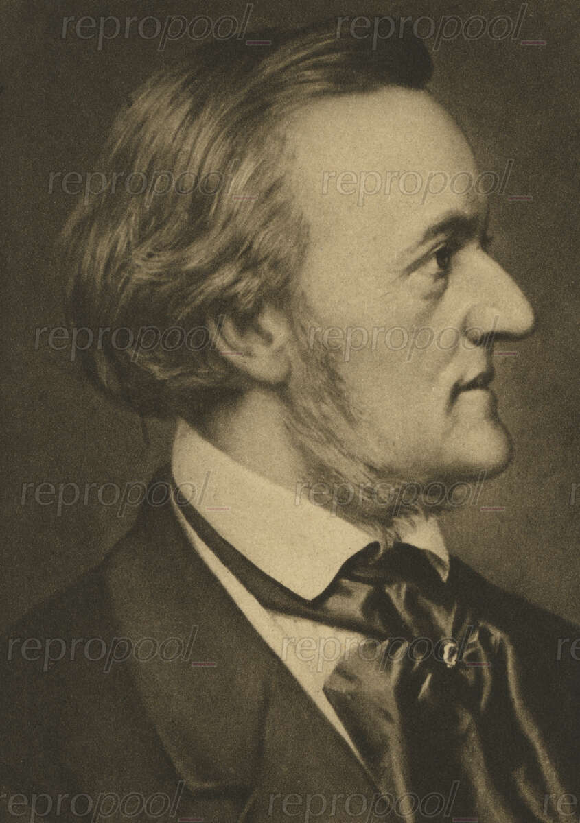Richard Wagner; Lithografie von unbekannter Hand (nach 1862);<br>nach: Gemälde von Cäsar Willich (1862);<br>nach: Fotografie von Fritz Luckhardt (1860)