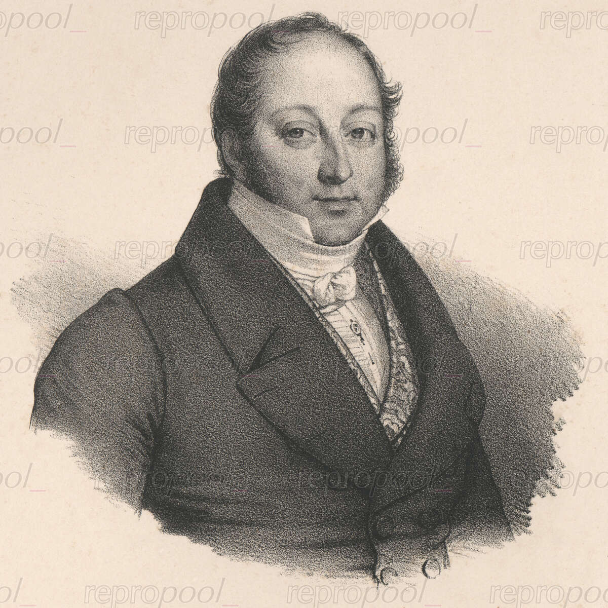 Gioachino Rossini; Lithografie von Gregoire et Deneux (1824)