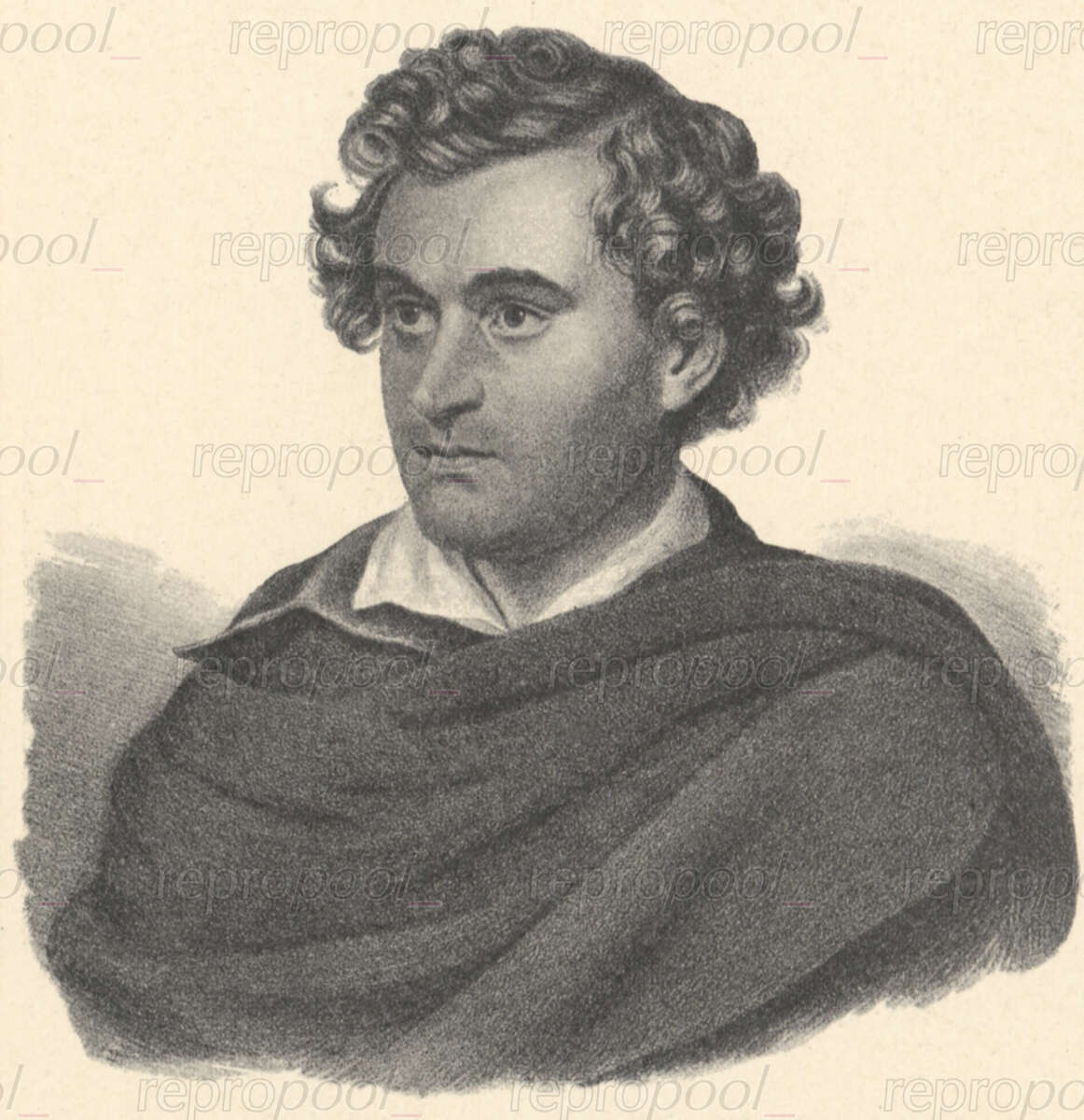 Anton Haizinger; Lithografie von unbekannter Hand;<br>nach: Gemälde von Franz Seraph Stirnbrand (um 1830)