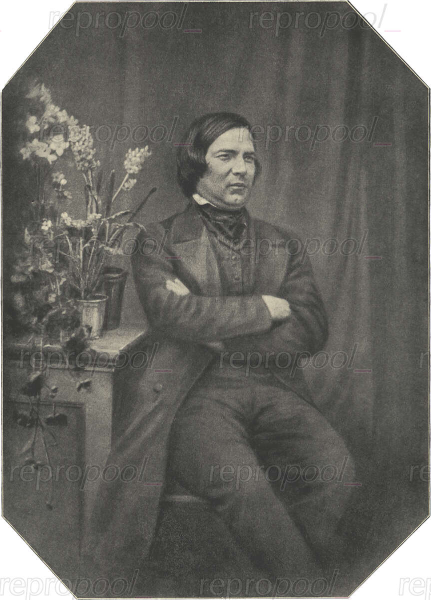 Robert Schumann; Daguerreotypie von Johann Anton Völlner (1850)