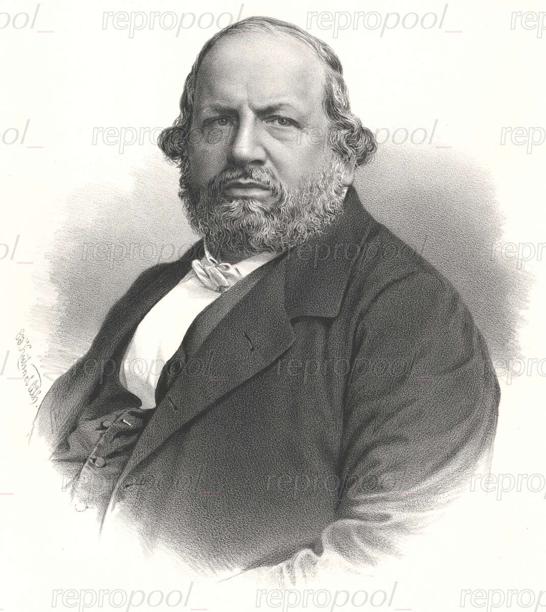 Ferdinand von Hiller; Lithografie von Eduard Kühnel (1865)