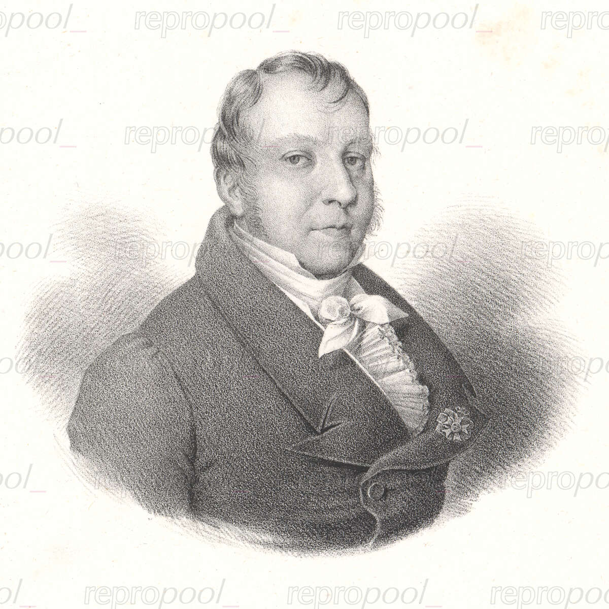Johann Nepomuk Hummel; Lithografie von unbekannter Hand;<br>nach: Kupferstich von Franz Xaver Stöber;<br>nach: Zeichnung von Ehregott Grünler (um 1820)