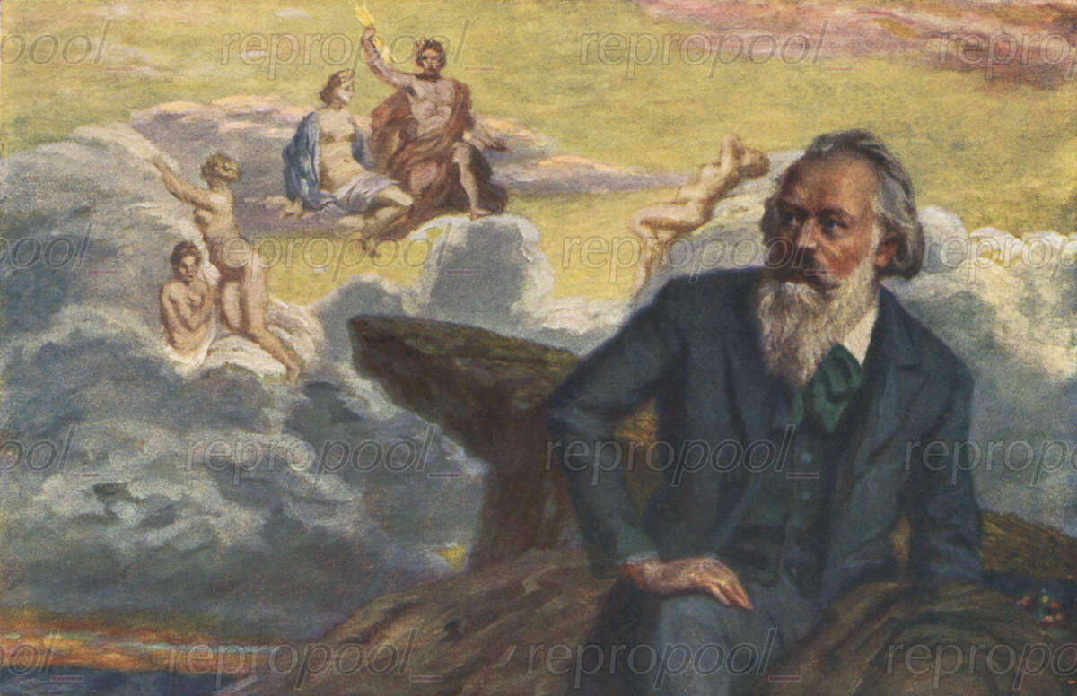 Johannes Brahms; Gemälde von Rudolf Konopa (um 1900)