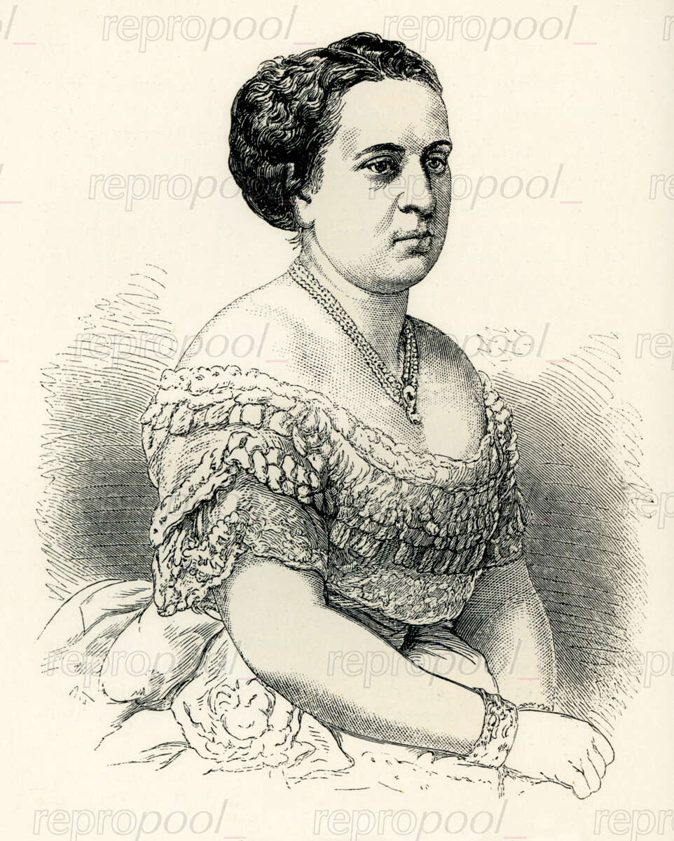 Luise Dustmann; Holzschnitt von unbekannter Hand (um 1870)