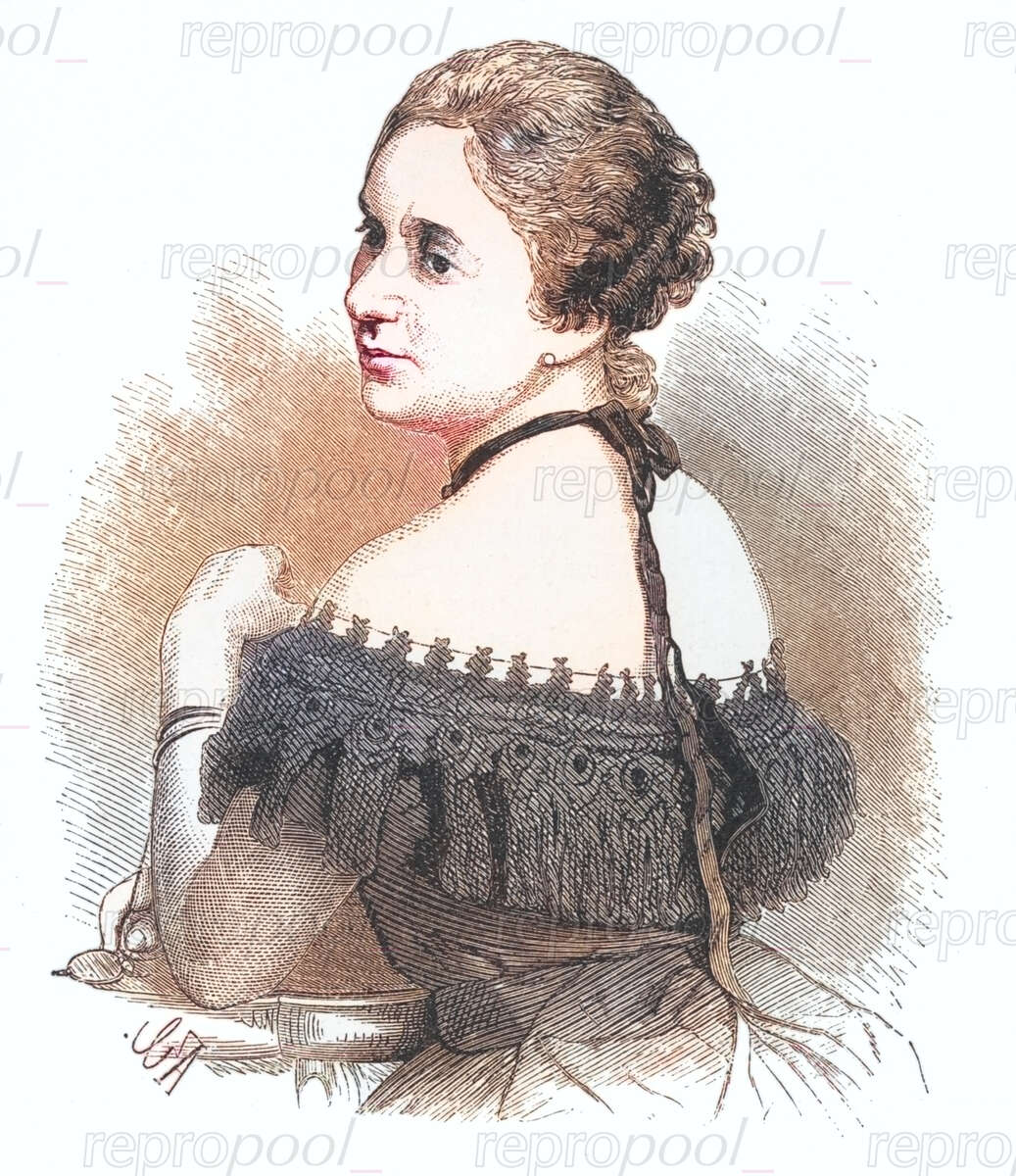 Mathilde Mallinger; Holzschnitt von unbekannter Hand (um 1880)