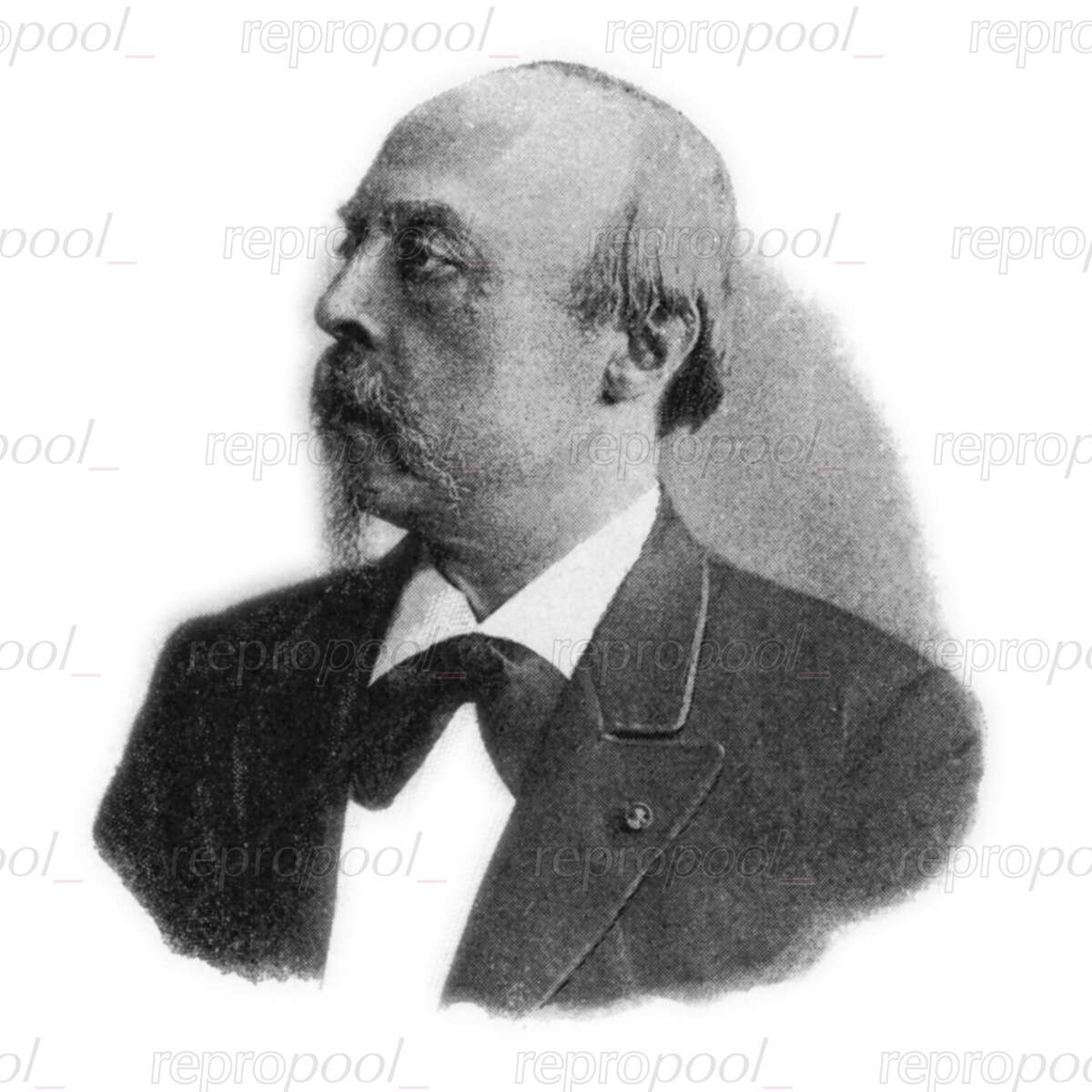 Hans von Bülow; Fotografie von Carl Braasch (um 1890);<br>nach: Zeichnung von unbekannter Hand