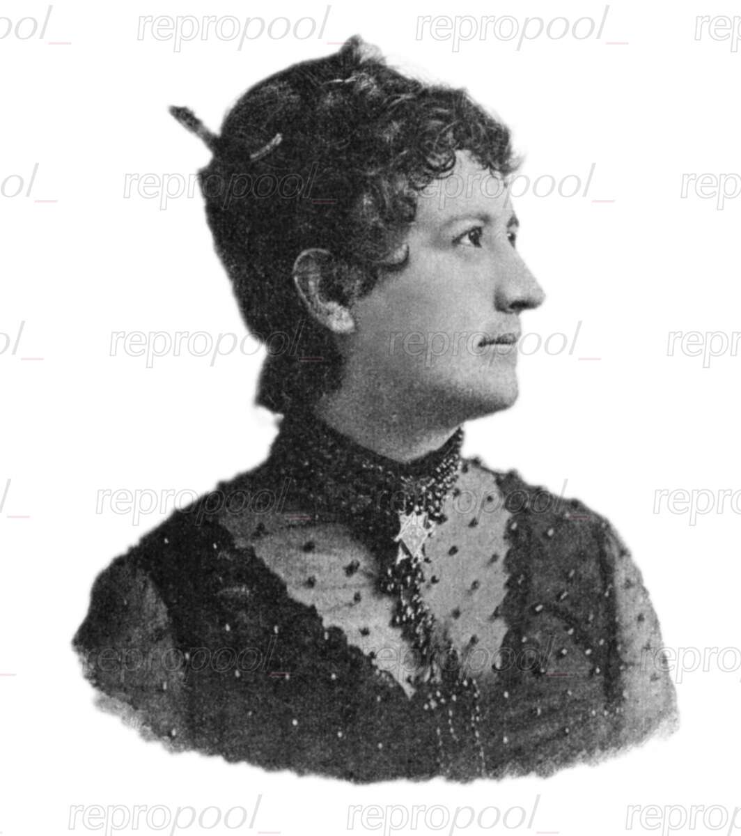 Teresa Carreño; Zeichnung von unbekannter Hand (um 1900);<br>nach: Fotografie von unbekannter Hand