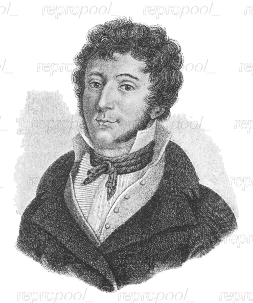 John Field; Zeichnung von unbekannter Hand;<br>nach: Kupferstich von Anton Wachsmann (um 1820)