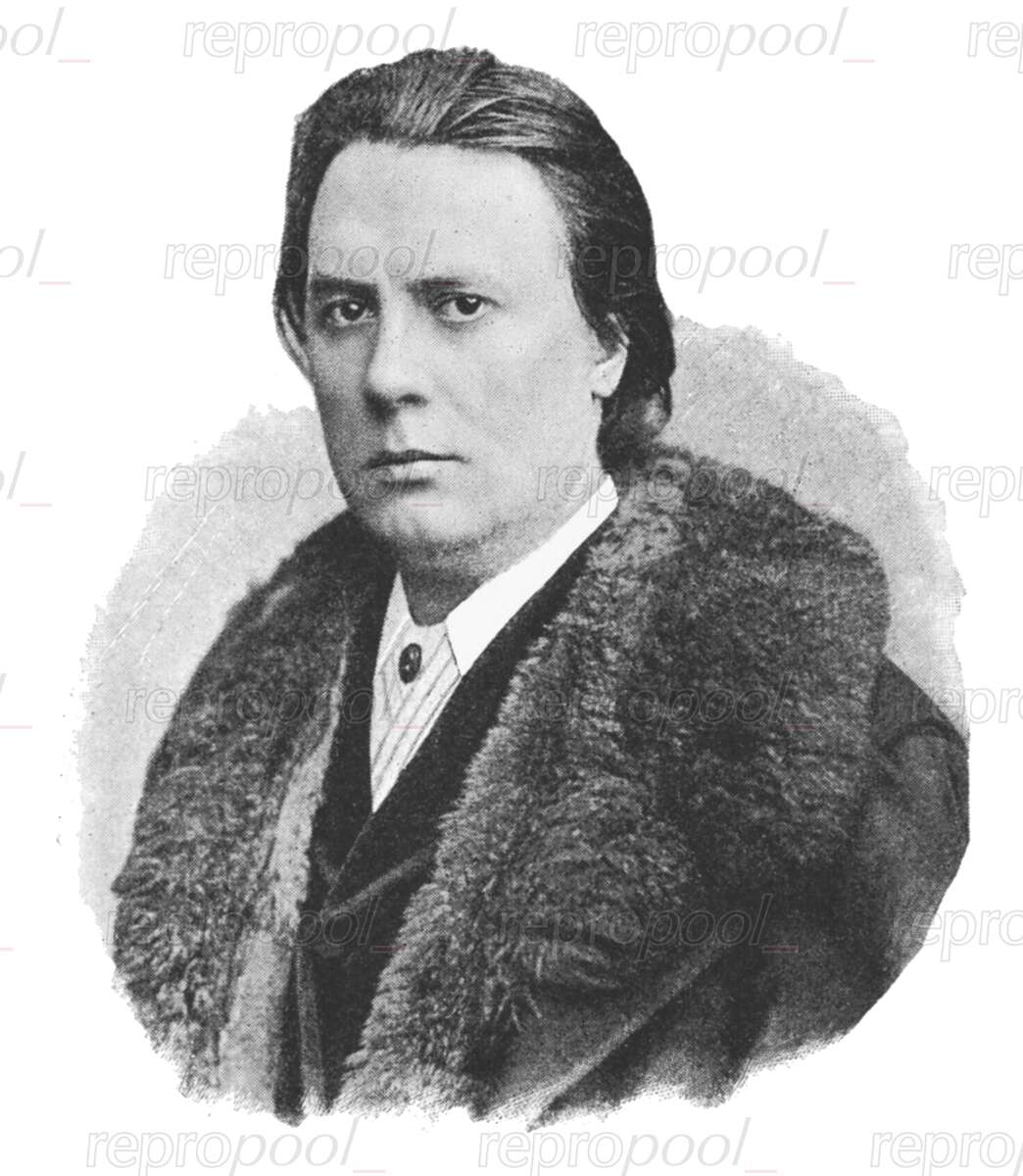 Arthur Friedheim; Zeichnung von unbekannter Hand;<br>nach: Fotografie von unbekannter Hand (um 1890)