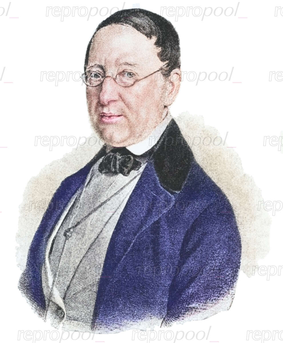 Charles Mayer; Zeichnung von unbekannter Hand;<br>nach: Lithografie von unbekannter Hand (um 1850)