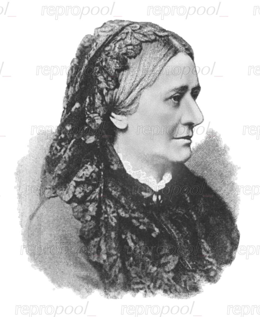 Clara Schumann; Zeichnung von unbekannter Hand;<br>nach: Fotografie von Franz Hanfstaengl (um 1890)