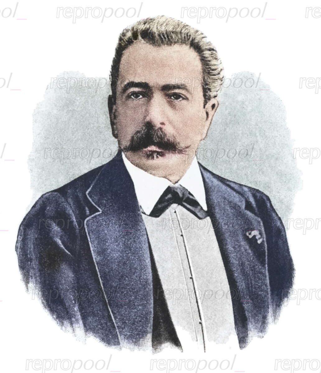 Józef Wieniawski; Zeichnung von unbekannter Hand;<br>nach: Fotografie von Julius Cornelius Schaarwächter (um 1890)