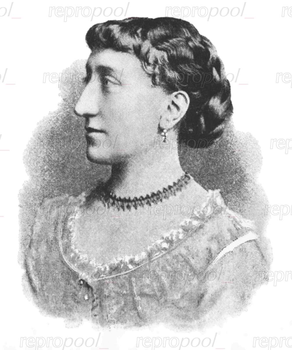 Agnes Zimmermann; Zeichnung von unbekannter Hand;<br>nach: Fotografie von unbekannter Hand (um 1890)