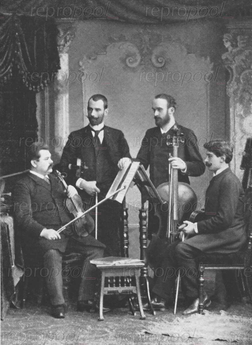 Das Brodski-Quartett; Fotografie von unbekannter Hand (um 1890)