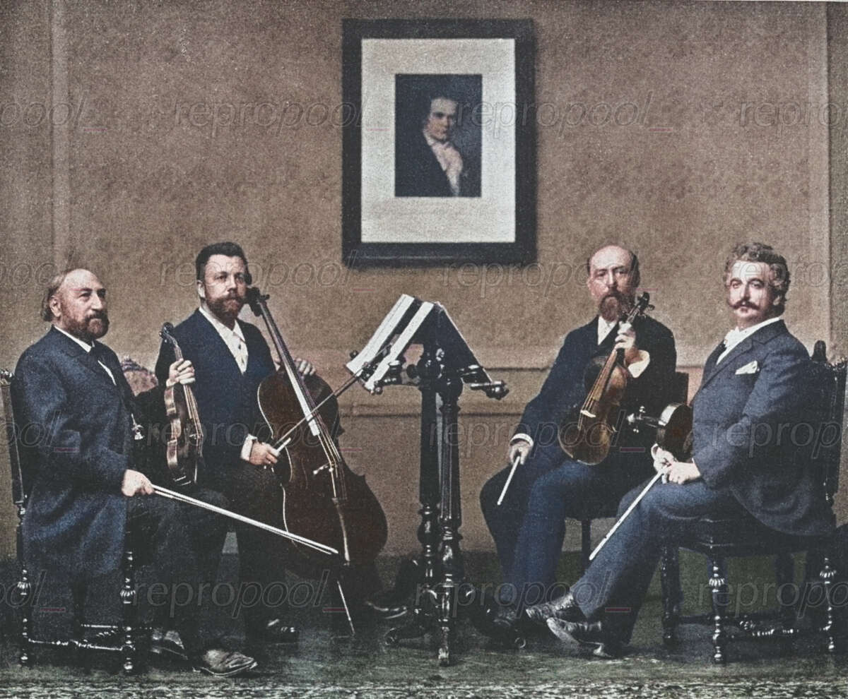 Das Stuttgarter Quartett; Fotografie von unbekannter Hand (um 1895)