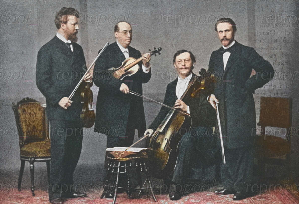 Das Waldemar Meyer-Quartett; Fotografie von unbekannter Hand (um 1895)