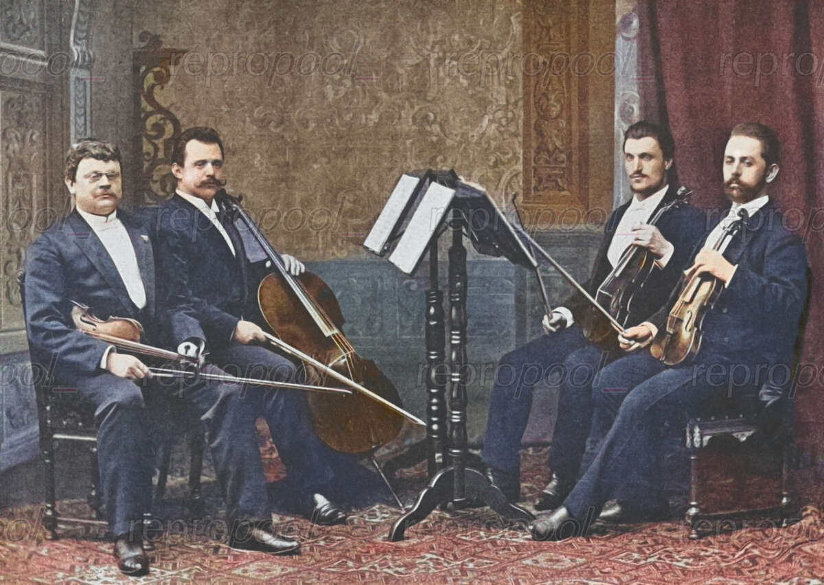 Das Warschauer Quartett; Fotografie von unbekannter Hand (um 1895)