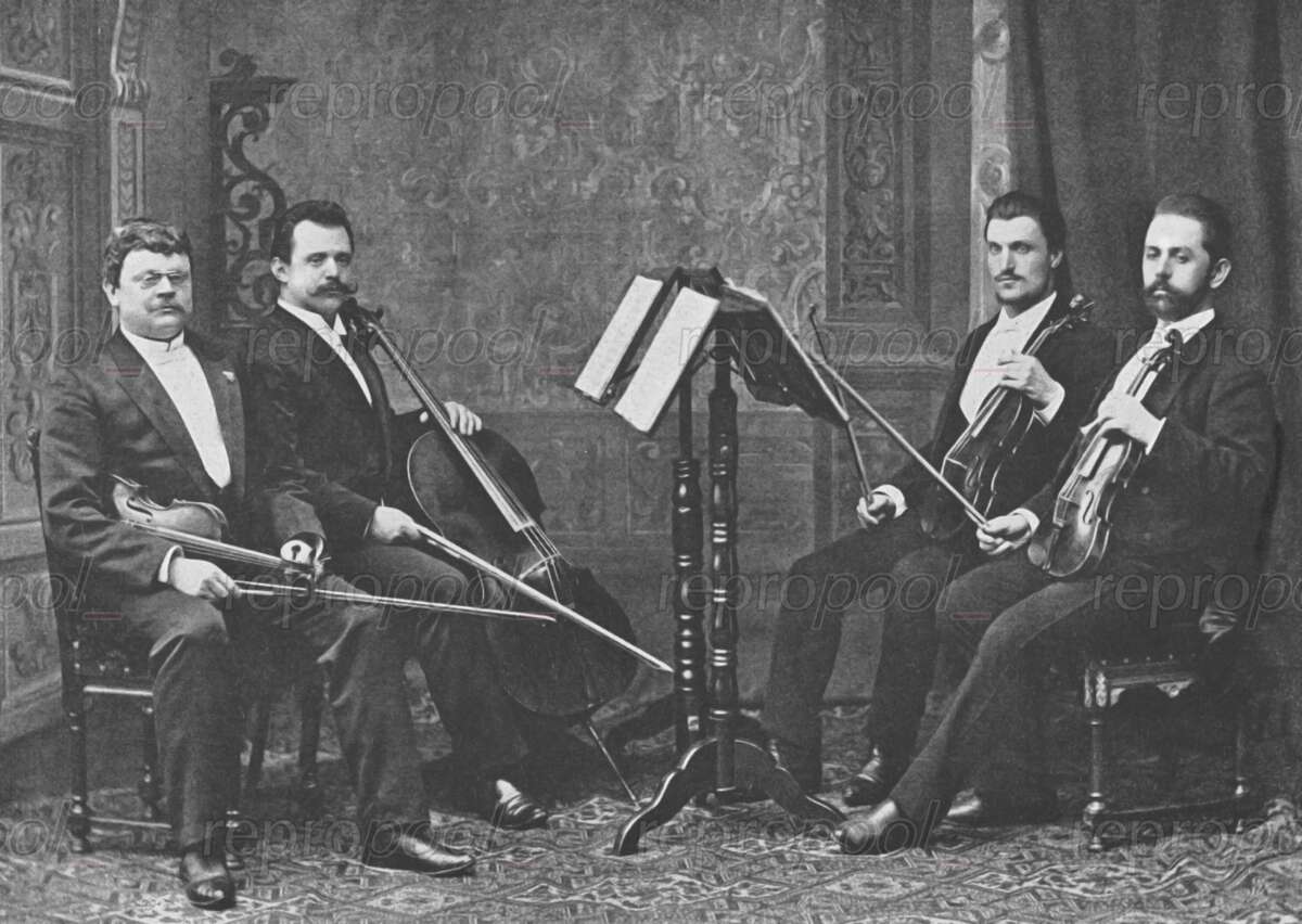 Das Warschauer Quartett; Fotografie von unbekannter Hand (um 1895)