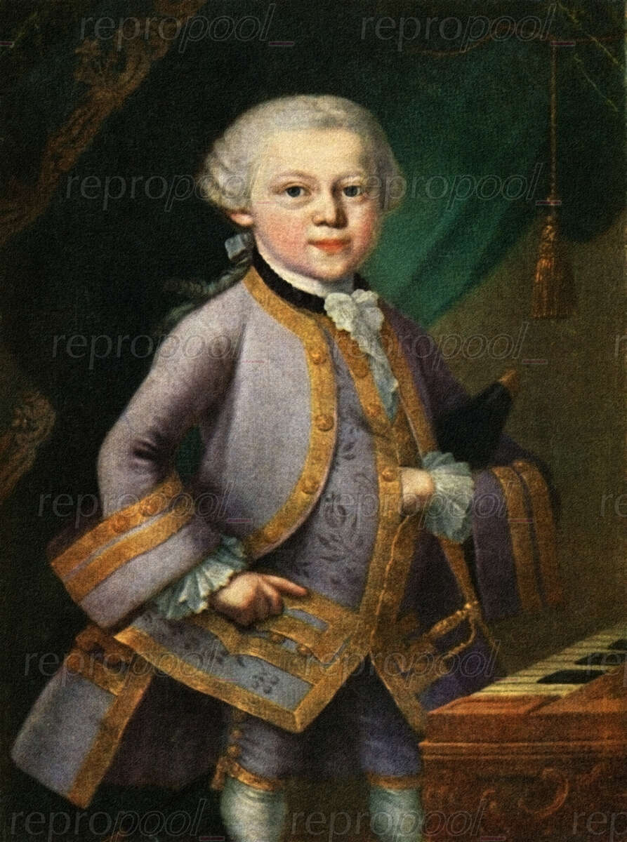 Wolfgang Amadé Mozart; Gemälde von unbekannter Hand (1763)