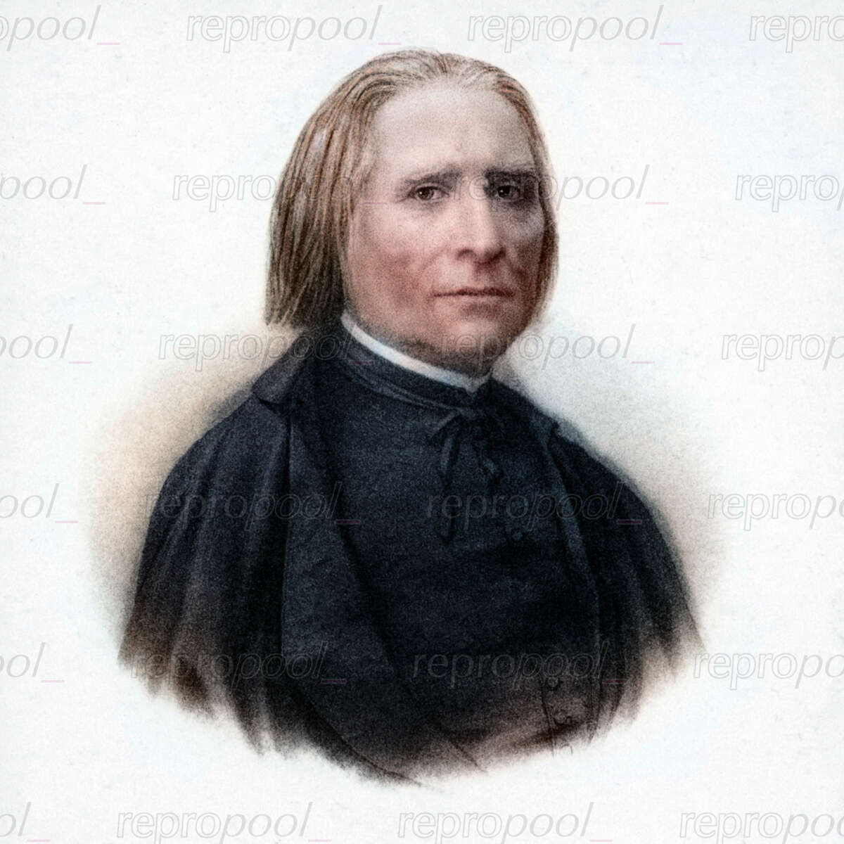 Franz Liszt; Lithografie von unbekannter Hand