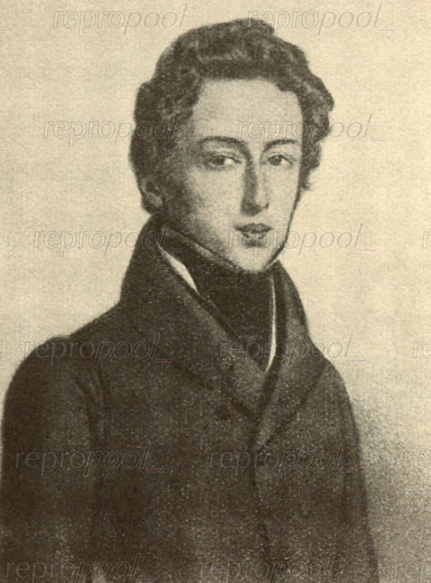 Frédéric Chopin; Zeichnung von unbekannter Hand (1832)